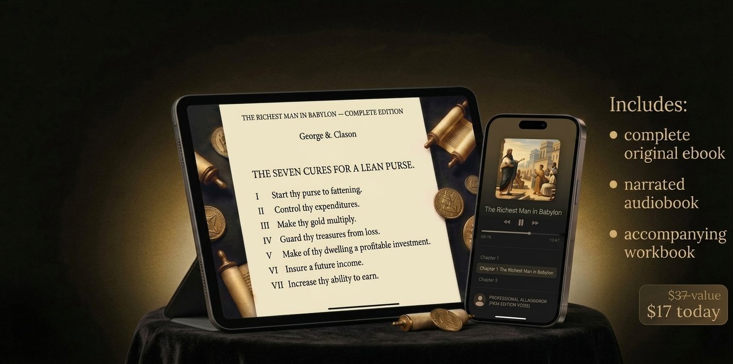 The Richest Man in Babylon Complete Bundle — ebook on tablet and audiobook on phone